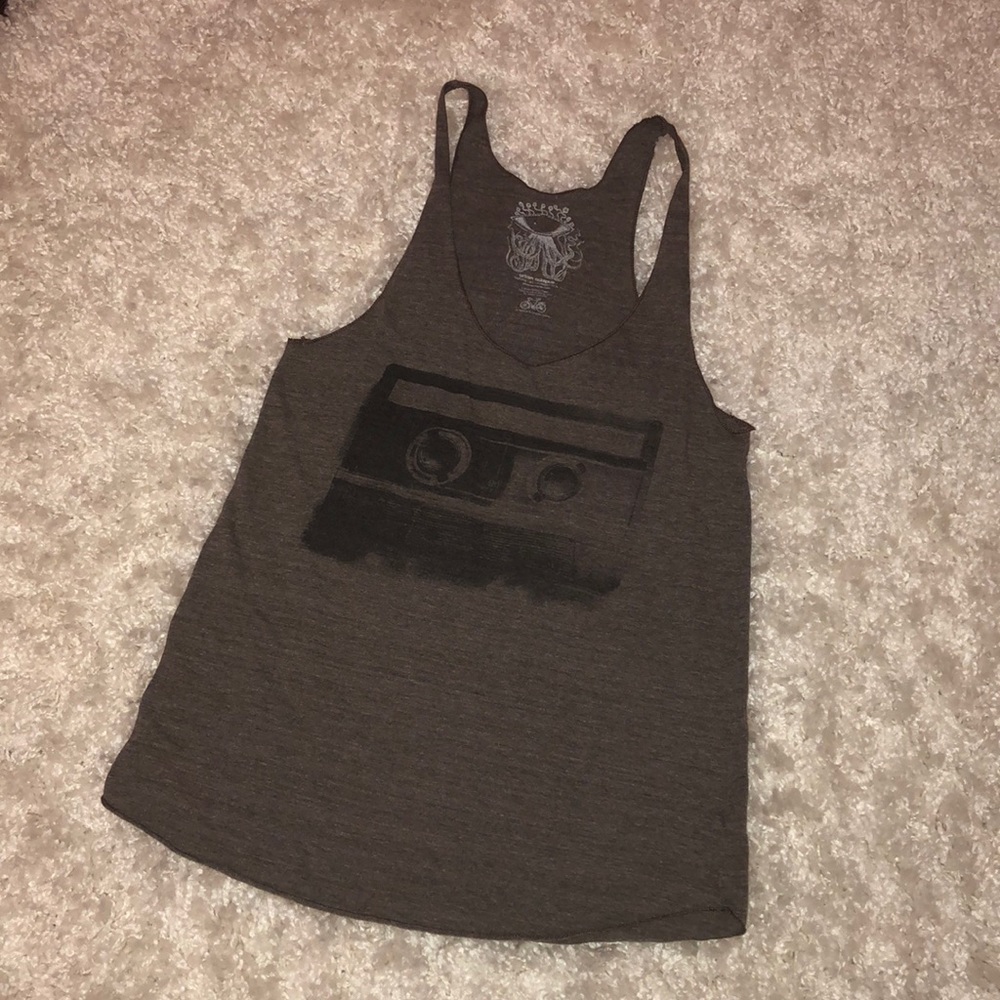 American Apparel Tank with Vintage Cassette Front